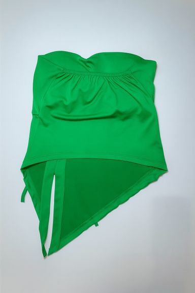 Top verde strapless con lazo lateral - Size M