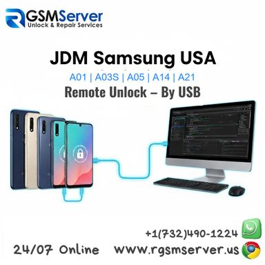 JDM Samsung USA – A01 | A03S | A05 | A14 | A21 – Remote Unlock – By USB💯