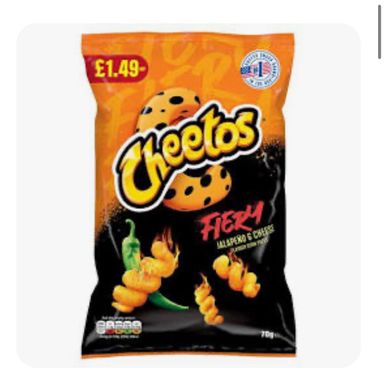 2 cases Cheetos jalapeño £1.49pm  12x70g BBE 04/10/25