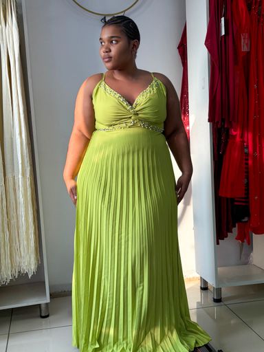 Crystal pleated maxi