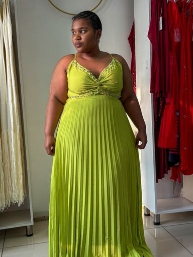 Crystal pleated maxi