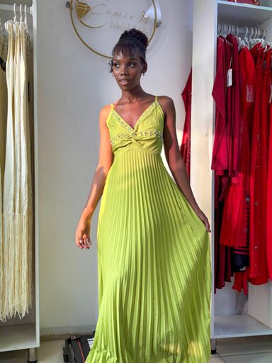 Crystal pleated maxi
