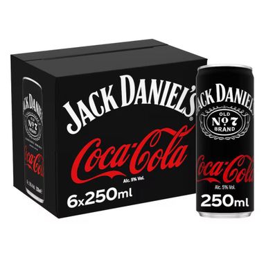 4 cases Jack Daniel’s and Coke  5% ABV 6x250ml  BBE 31/01/26 