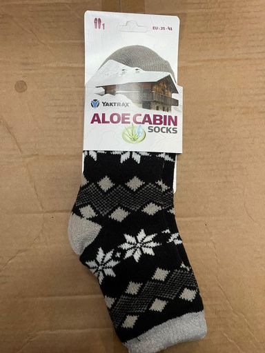 2 x Aloe cabin socks black/grey  Size 9-11 3 per pack
