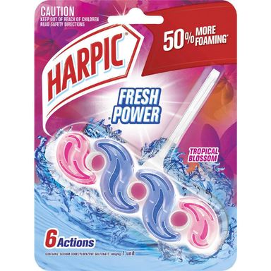 2x Harpic Toilet Black Active Fresh Tropical Blossom Duo 6pk 2x35g 