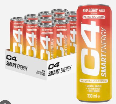 4 cases C4 energy red berry 12x330ml  BBE 06/08/26  36p plus a unit
