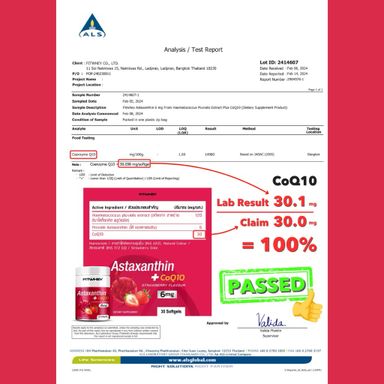 FITWHEY Astaxanthin + CoQ10 (30 Softgels) | Skin Brightening, Eye & Joint Support, Anti-Aging, Natural Algae Antioxidant, UV Protection