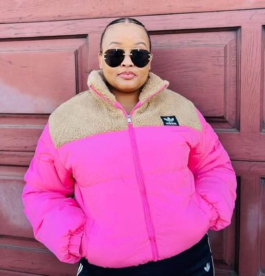 Two-Tone Sherpa Collar Puffer Jacket