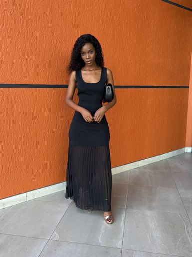 Pleated opulence maxi
