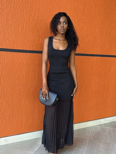 Pleated opulence maxi