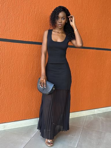 Pleated opulence maxi