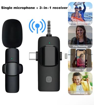 Mini wireless microphone 3 in 1