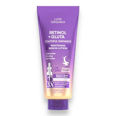 Luxe Organix Retinol + Gluta Youthful Radiance Whitening Serum Lotion - 350ml
