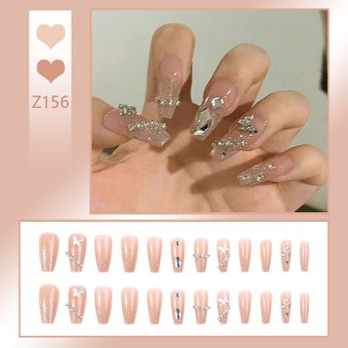 🛒  เล็บปลอม พสจีน พร้อมกาวติดเล็บ + ตะไบจิ๋วว 💗🇨🇳