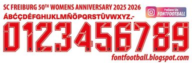 Font Vector SC Freiburg 50th Women's Anniversary 2025 2026 kit