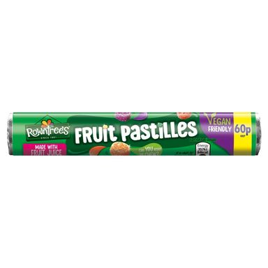 Rowntree's Fruit Pastilles Vegan Friendly Sweets Tube 48g