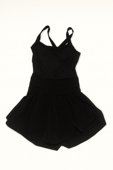 Enterizo corto negro con tirantes cruzados - Size S