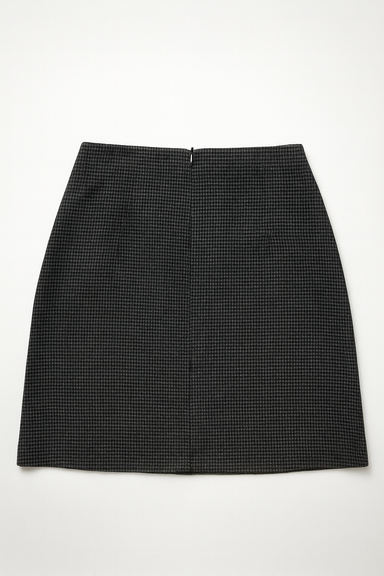 Falda corta negra con estampado de cuadros - Size S