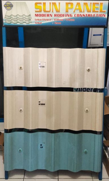 Sun Panel 770 12mm double layer upvc (Fisik Lebar Kotor 830)