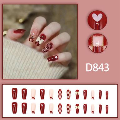 🛒  เล็บปลอม พสจีน พร้อมกาวติดเล็บ + ตะไบจิ๋วว 💗🇨🇳