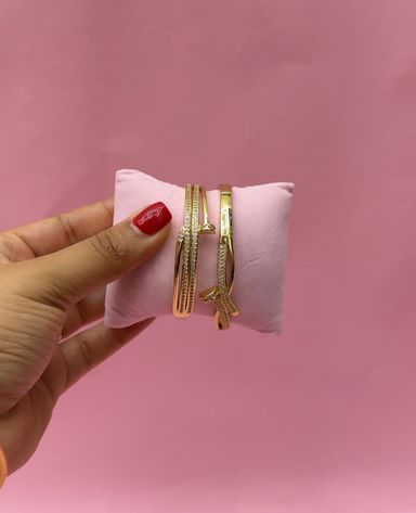 Brazalete circonia clavo doble