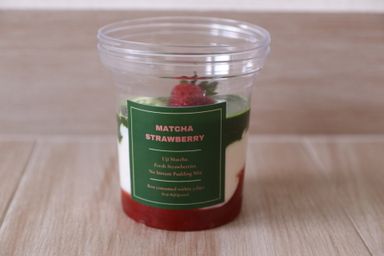 Matcha Strawberry Pudding