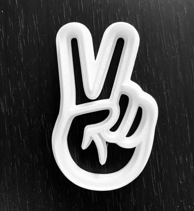 Peace Hand Sign with detail Cookie Cutter