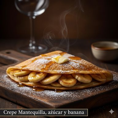 Crepe Mantequilla, azúcar y banana