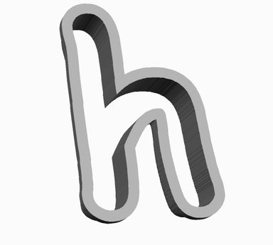 h (alphabet) Cookie Cutter           