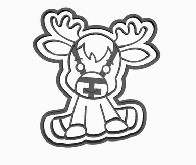 Sitting Rain dear Cookie Cutter      