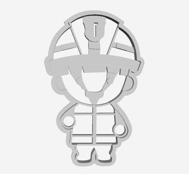 Fire Fighter outline Cookie Cutter              