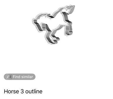 Horse 3 outline Cookie Cutter         