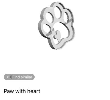 Paw with Heart Cookie Cutter                 