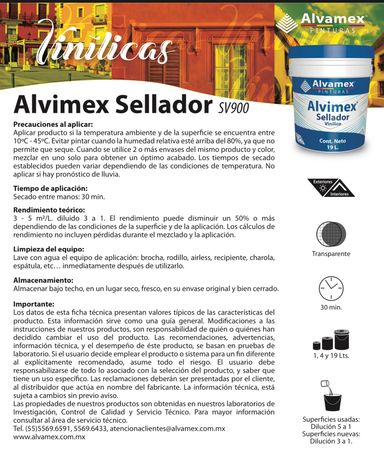 Sellador vinilico SV900 Pinturama 19 Lt