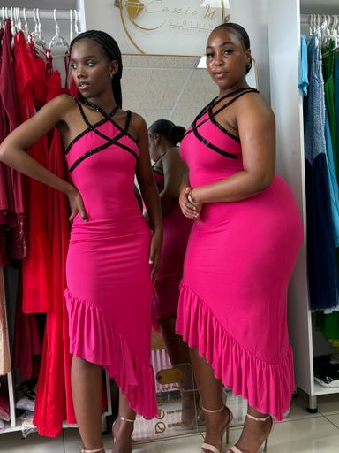 Sultry cross strap gown