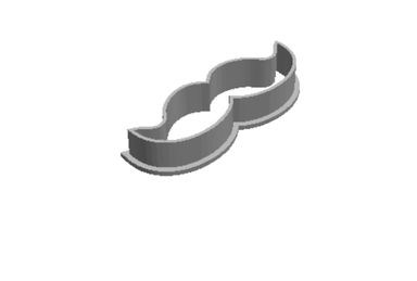 Mustache (snor) outline Cookie Cutter                 