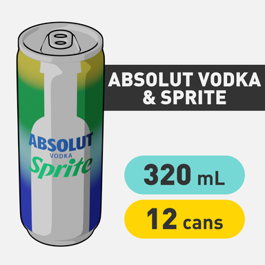 Absolut Vodka Sprite - 320mL - CAN x12