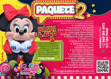 PAQUETE PARA FIESTA INFANTIL #2: