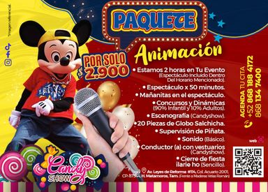 PAQUETE PARA FIESTA INFANTIL ANIMACION: