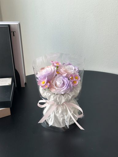 3 Stalk Soap Rose Daisy Round Bouquet  