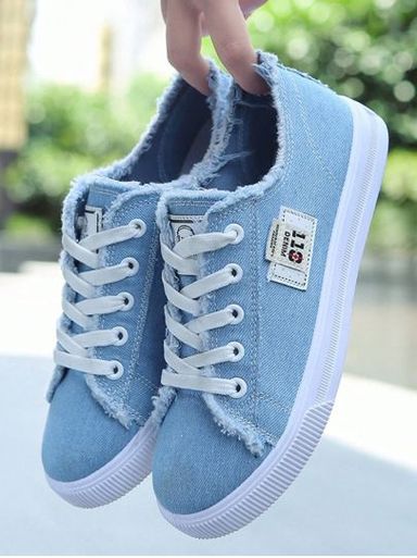  Sneakers Blue Jean Cloth 