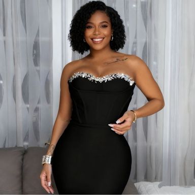 Crystal luxe corset dress