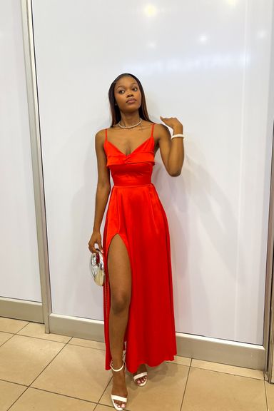 High slit Xmas dress