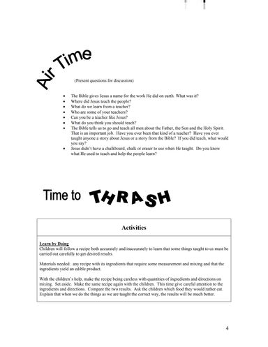 Beatitudes KickRickulum – 12 12 Weeks of Pre School for Lessons Children's Church