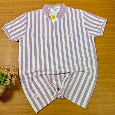 EVO STRIPED POLO-PURPLE