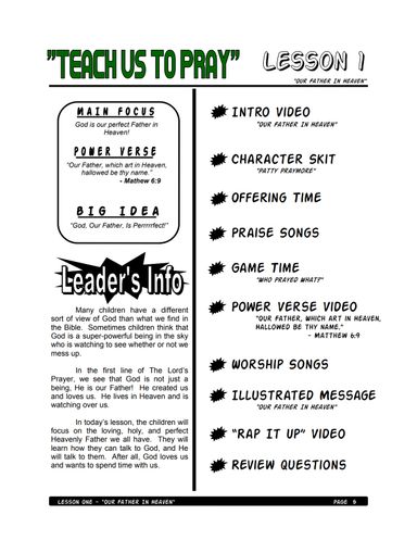 Teach Us to Pray –6 Weeks of Primary School Lessons for Children's Church