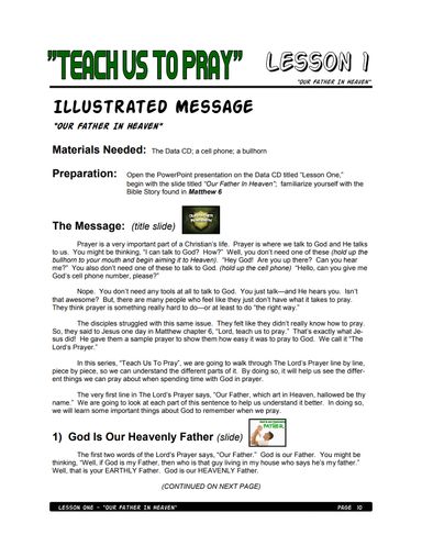 Teach Us to Pray –6 Weeks of Primary School Lessons for Children's Church