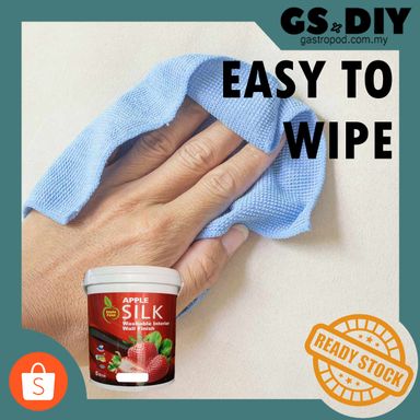 APPLE Silk Washable Interior Wall Finish🎨 1L& 5L Smooth Sheen Paint /Glossy Interior Paint 珍珠漆 (Price onward)