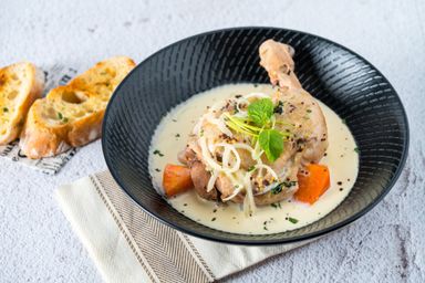 Homestyle Chicken Stew with Ciabatta