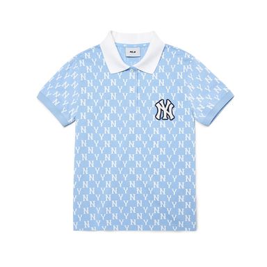 Womans Basic MONOGRAM All-Over Polo T-Shirt NEW YORK YANKEES - C03